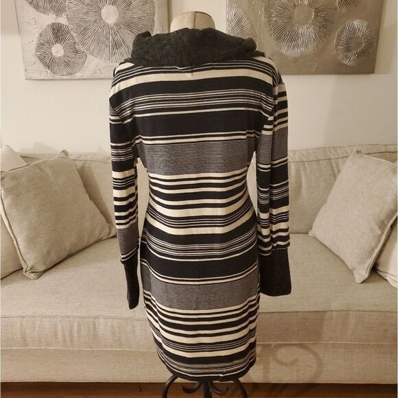 Papillon Cowl Neck Striped Sweater Dress sz XL - Picture 6 of 12